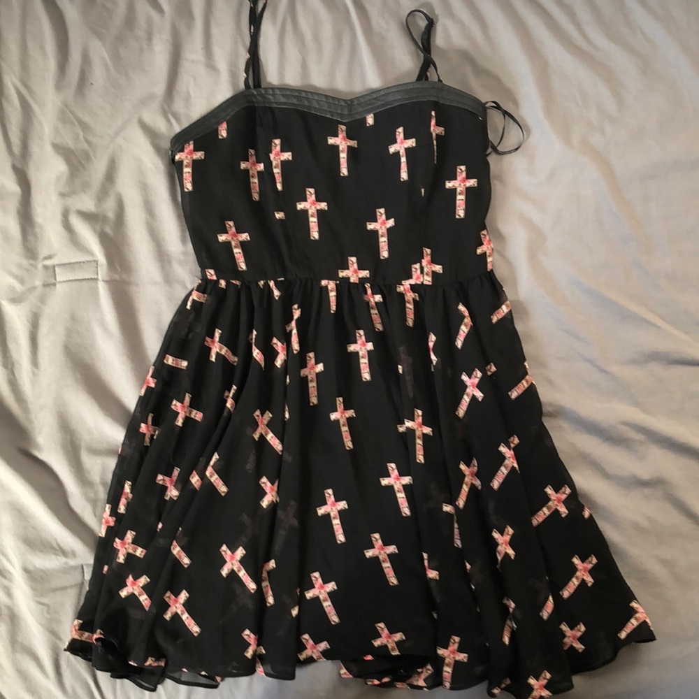 Flower crosses mini dress or can be a shirt also